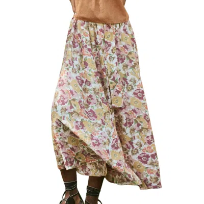 The Great Women's The Papyrus Skirt In Golden Lilac Flower In Multi