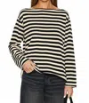 The Great Women's The Sailor Sweater In Black Stripe In Black