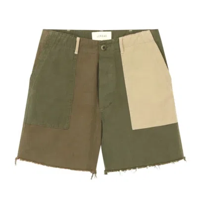 The Great Women's Vintage Army Shorts In Patchwork In Green