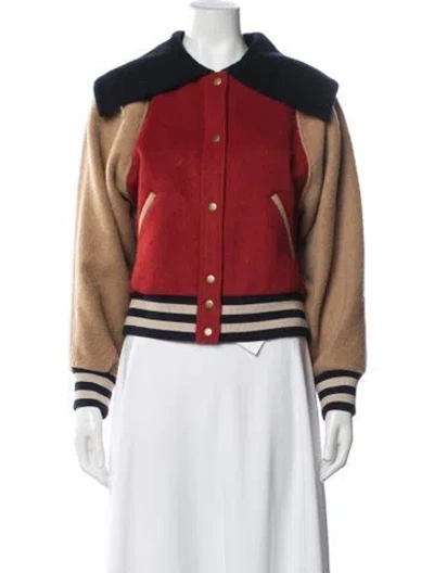 Pre-owned The Great Wool Bomber Jacket In Red