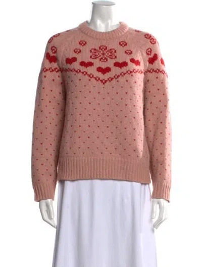 Pre-owned The Great Wool Floral Print Sweater In Pink