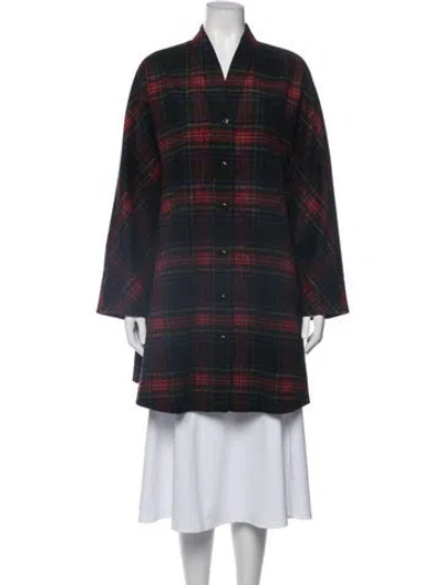 Pre-owned The Great Wool Plaid Print Coat In Multicolor