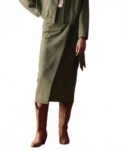The Great Wrap Midi Skirt In Classic Army In Green