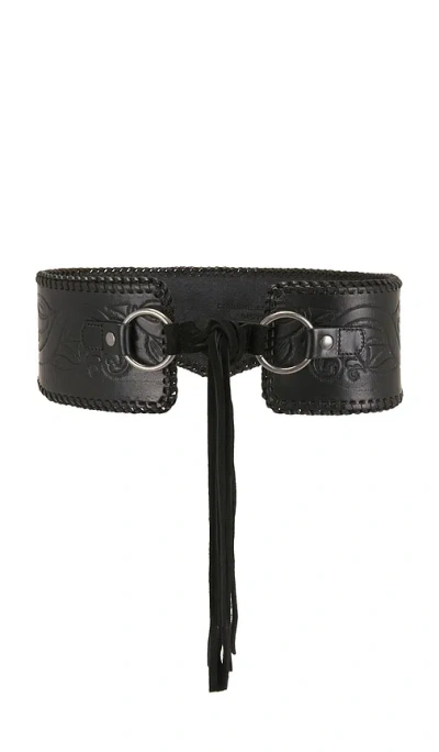 The Great X Stetson The Tooled Corset Belt In Black