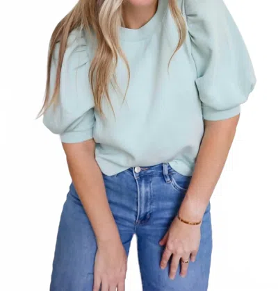 The Greii Penny Puff Sleeve Top In Mint In Blue