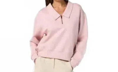 The Greii Quarter Zip Longsleeve Top In Powder Pink