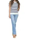 The Greii Striped Sleeveless Sweater In White/navy In Multi
