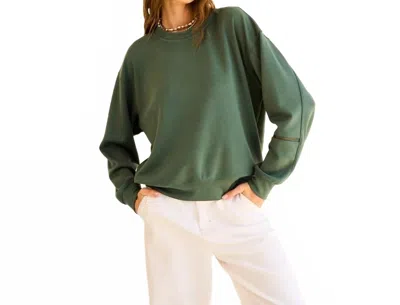 The Greii Sweater Pullover With Zipper On Sleeve In Sea Green In Multi