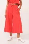 The Greii Wide Leg Crop Pants In Red Orange