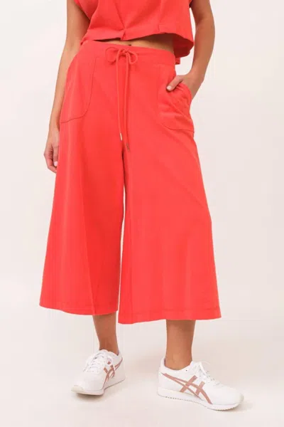 The Greii Wide Leg Crop Pants In Red Orange