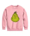 The Grinch Big Girls Grinch Face Graphic Fleece Top In Pink