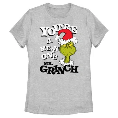 The Grinch Christmas Mean One  Graphic T-shirt In Gray