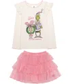 The Grinch Girls 2t-6x 2-piece Long Sleeve Top And Skirt Set In Pink