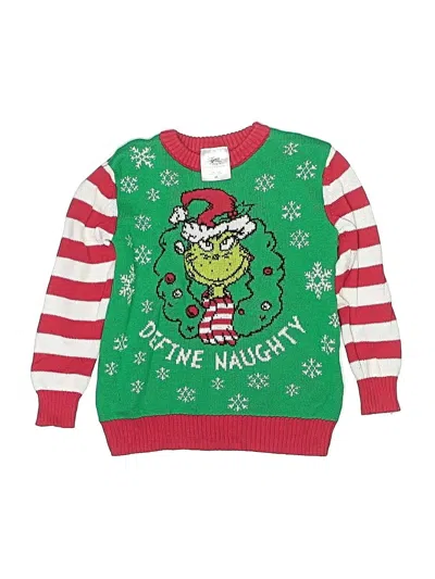 Pre-owned The Grinch Kids' Pullover Sweater In Green