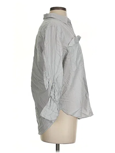 Pre-owned The Group By Babaton 3/4 Sleeve Button Down Shirt In Gray