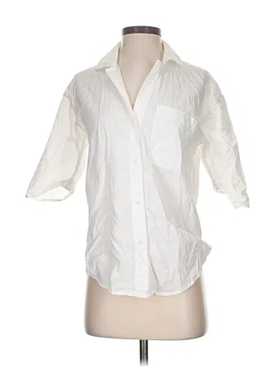 Pre-owned The Group By Babaton 3/4 Sleeve Button Down Shirt In White
