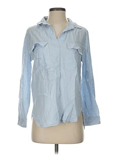 Pre-owned The Group By Babaton Long Sleeve Blouse In Blue