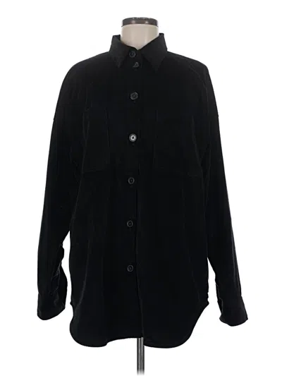 Pre-owned The Group By Babaton Long Sleeve Button Down Shirt In Black