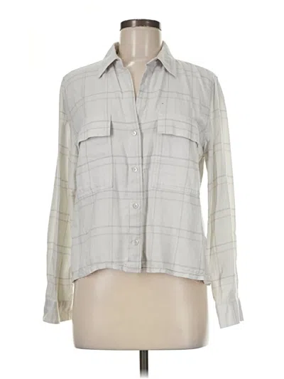 Pre-owned The Group By Babaton Long Sleeve Button Down Shirt In Gray