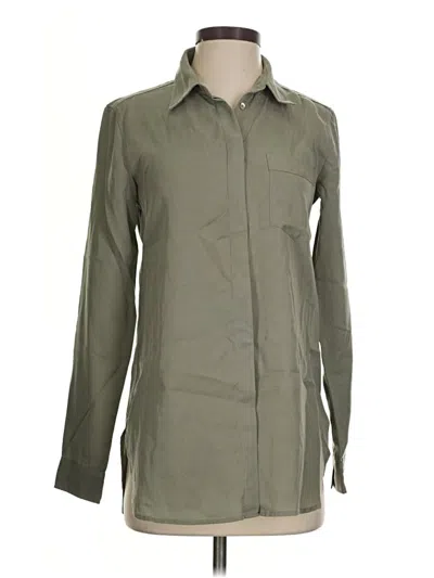 Pre-owned The Group By Babaton Long Sleeve Button Down Shirt In Green