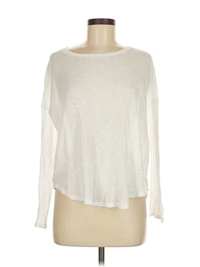 Pre-owned The Group By Babaton Long Sleeve Top Ivory Crew Neck Tops In White