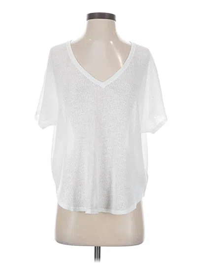 Pre-owned The Group By Babaton Short Sleeve Top White V-neck Tops