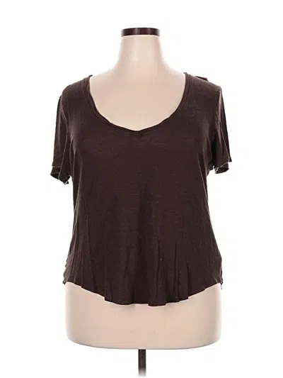 Pre-owned The Group By Babaton Short Sleeve T-shirt In Brown