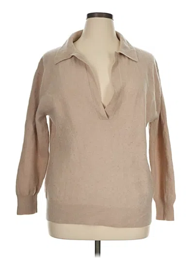 Pre-owned The Group By Babaton Wool Pullover Sweater In Tan