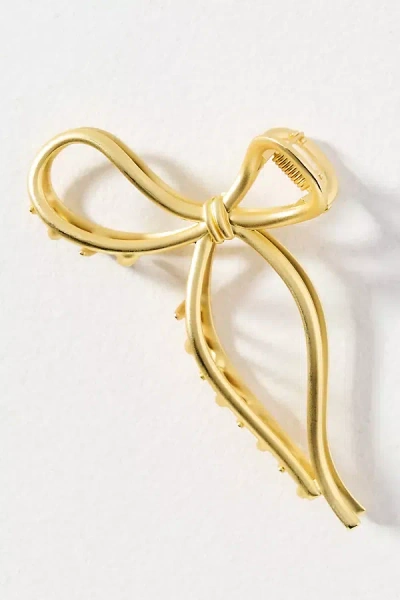 The Hair Edit Gilded Bow Hair Claw Clip In Gold