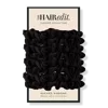 The Hair Edit Ruched Ribbons Skinny Satin Scrunchies Set - Black In Black