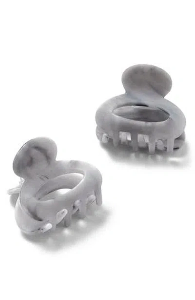 The Hair Edit Set Of 2 Assorted Marbled Petite Claw Clips In Transparent