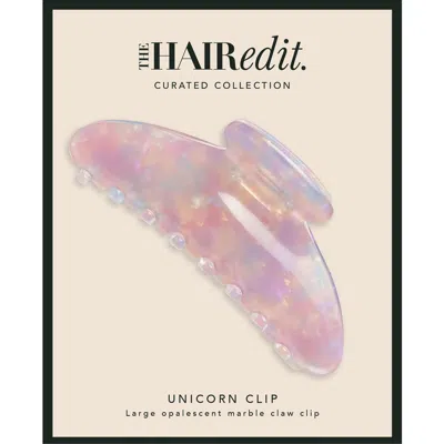 The Hair Edit Unicorn Marble Claw Clip In Pink