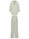 The Handloom Voyage Set - Khaki Green Stripes In Green