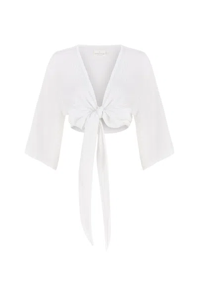 The Handloom Women's Bali Wrap Top - White