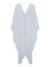 The Handloom Women's Bodrum Ties Kaftan - Baby Blue In Blue
