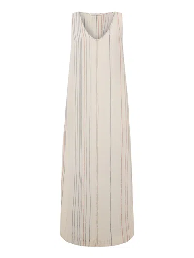 The Handloom Women's Day Break Dress - Natural With Stripes