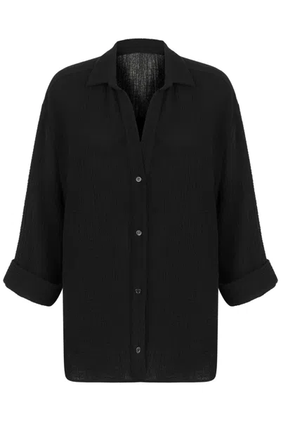 The Handloom Women's Echo Maxi Shirt - Black