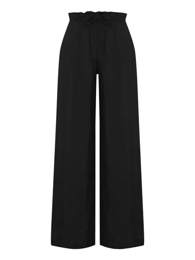 The Handloom Women's Lucid Flow Tie Pants - Black
