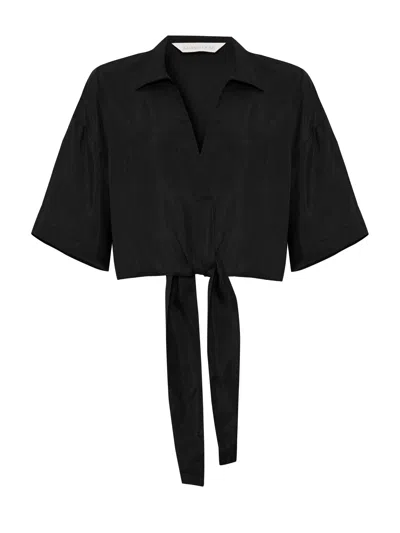 The Handloom Women's Lucid Tie Shirt - Black