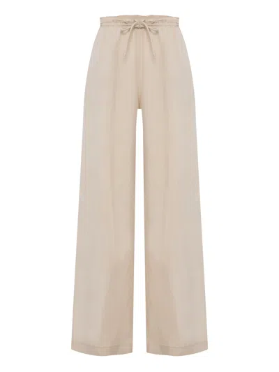 The Handloom Women's Neutrals Lucid Flow Tie Pants - Sand