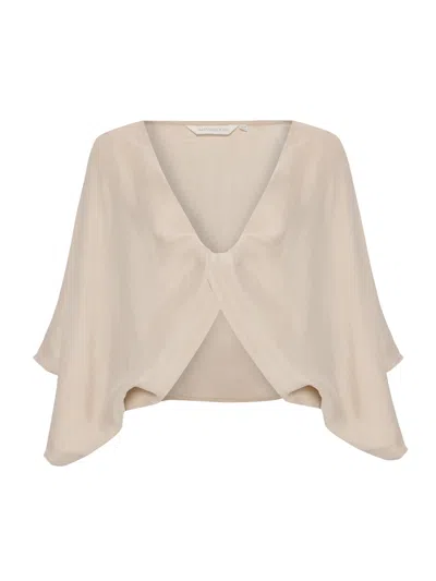 The Handloom Women's Neutrals Lucid Knot Top - Sand