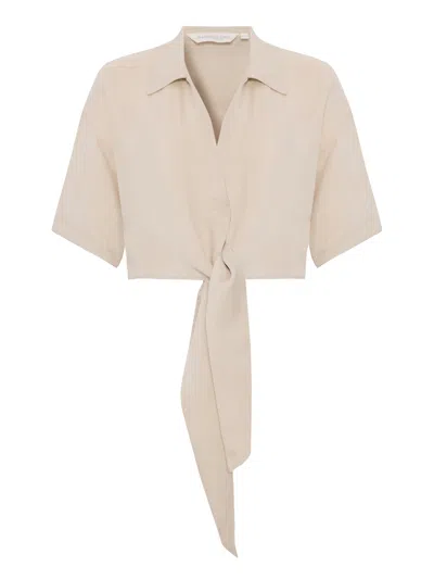 The Handloom Women's Neutrals Lucid Tie Shirt - Sand