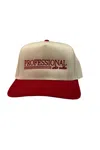 The Happiest Women's Professional Sh** Talker Trucker Hat In Beige & Red In Multi