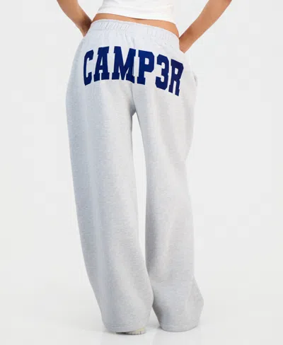 The Happy Camp3r Juniors' Logo Wide-leg Sweatpants In Gray