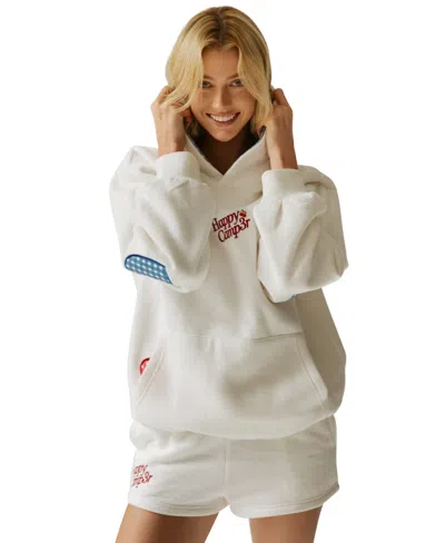 The Happy Camp3r Women's Cherry Pie Hooded Sweatshirt In White
