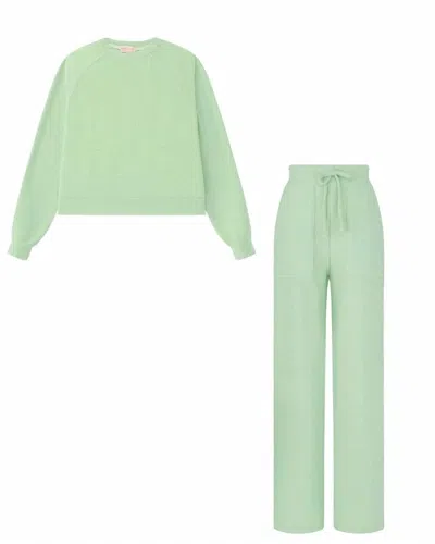 The Happy Camp3r Women's Cloud Lounge Set In Mint In Green