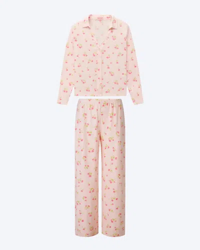 The Happy Camp3r Women's Mia Pajama Set In Pink Daisy In Multi