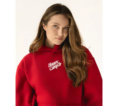 The Happy Camp3r Women's Puff Series Hooded Pull-on Sweatshirt In Dark Red