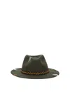 The Hat Gang Chapeau Braided-trim Hat In Green