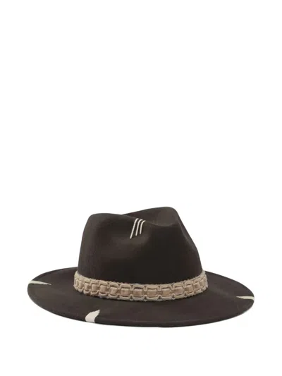 The Hat Gang Embroidered Trim Hat In Brown